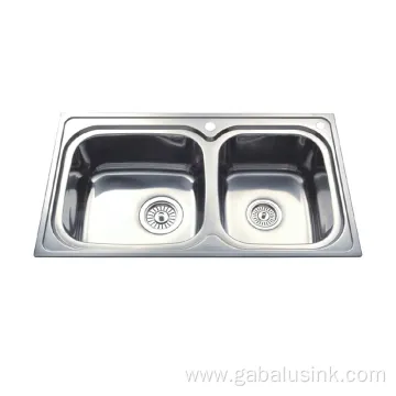 Easy to clean Pressed Two Bowl Kitchen Sink